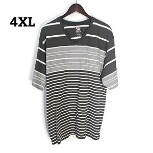 Host Pick 🏆Striped Gray and Black Men's Shirt Size 4XL
